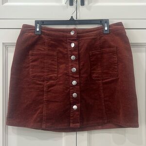 Charlotte Russe Corduroy skirt. Size large. Rusty brown color. Dark academia